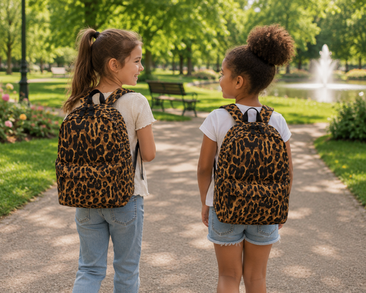 Kinder Rucksack – Leopardenmuster & viel Stauraum